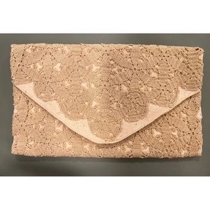 Vintage Crochet Beige Clutch